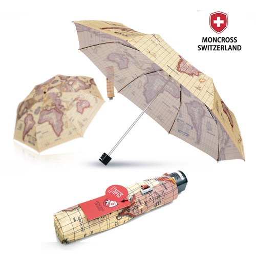 [몽크로스] 3단 고지도패턴 수동 우산 M-3GP