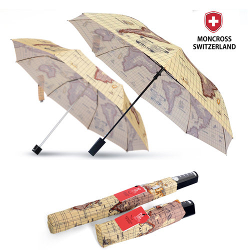 [몽크로스] 2,3단 고지도 패턴 우산 세트